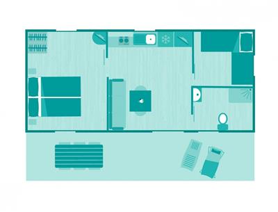 PlanPlan du Cottage 4 personnes 2 chambres PMR
