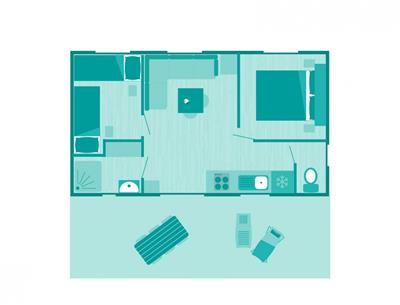Plan du du Cottage 4 pers 2 fleurs