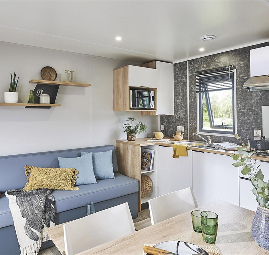 Salon du Cottage 4 personnes 2 chambres 2 salles de bain 4 fleurs 