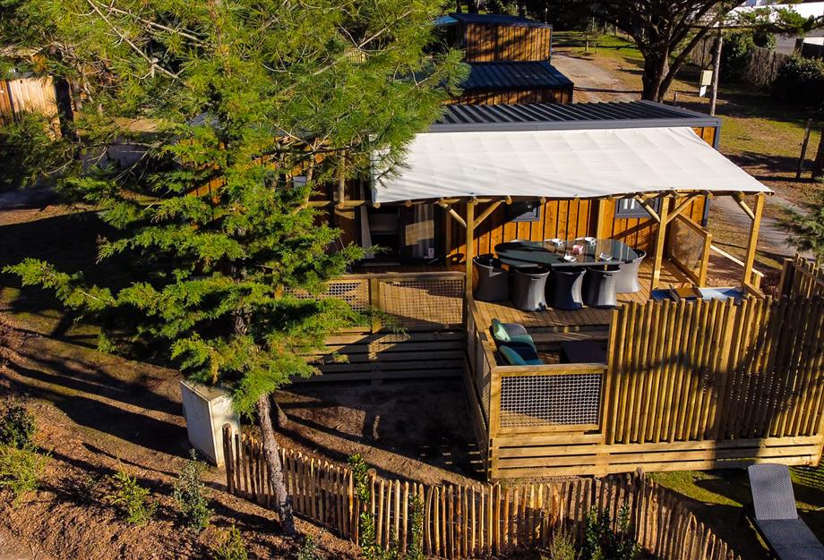 Vue extérieure du cottage 6 personnes Premium - CAMPING**** Les Sirènes