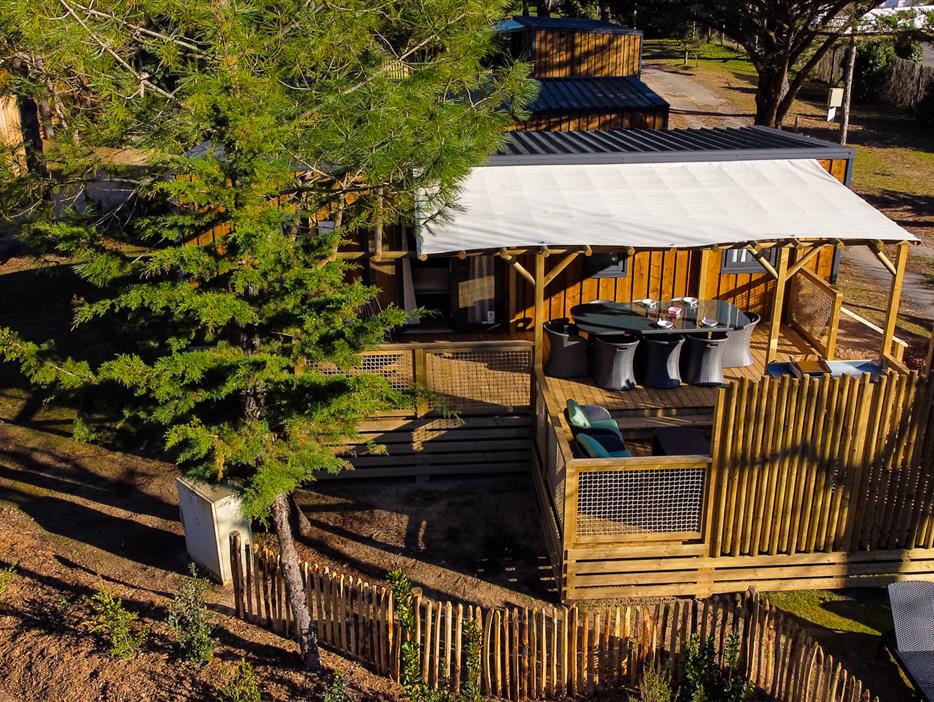Vue extérieure du cottage 6 personnes Premium - CAMPING**** Les Sirènes
